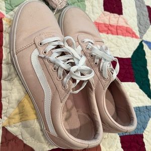 Vans Old Skool Skate Shoe Sneaker Womens Size 10 Pink White Athletic Walk Casual